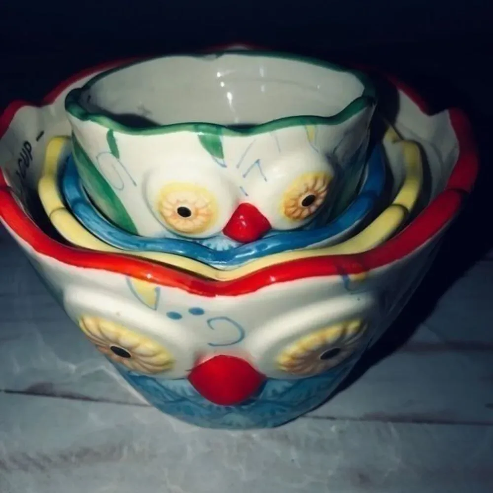 Francesca ceramic measuring cups hand painted